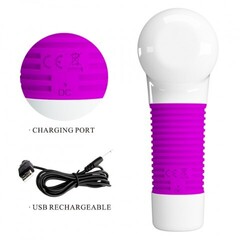 Универсальный вибромассажер Super power 7 режимов вибрации (бело-фиолетовый)