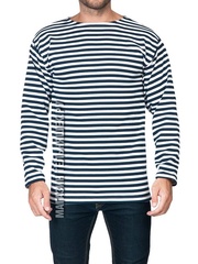 Купить НАЧЕС Тельняшка утепленная ВМФ (темно-синяя полоса) ГОСТ МИНОБОРОНЫ 100% хлопок в Магазине тельняшек