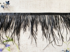 Кант с пером страуса, ш. 9-11 см, чёрный