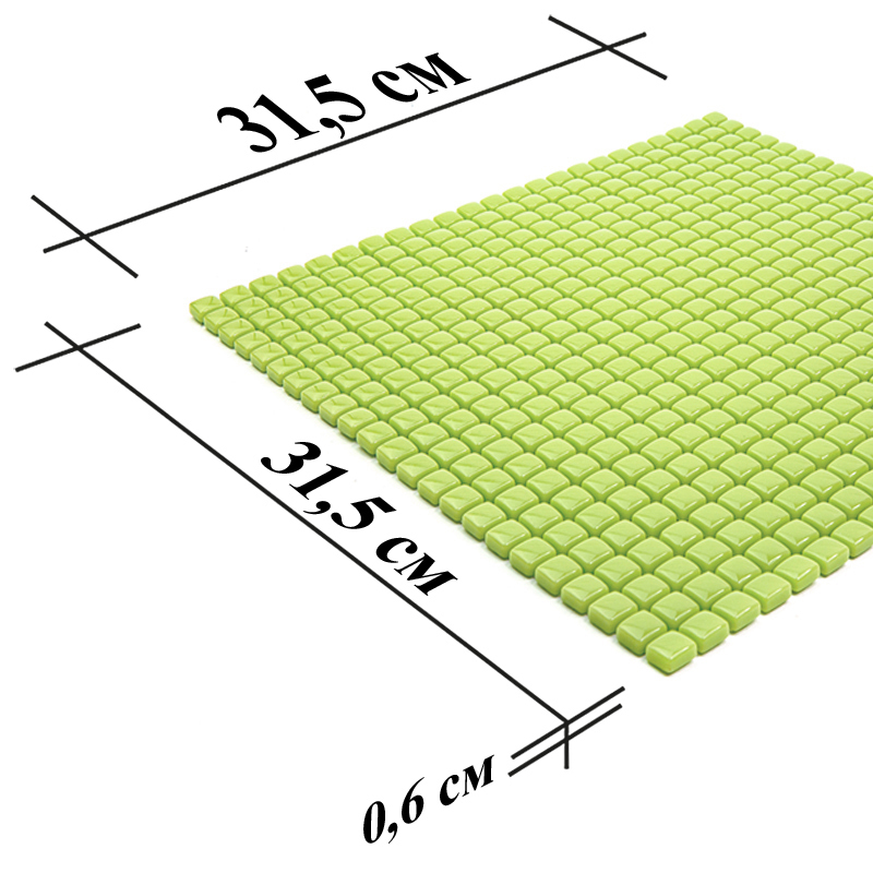 W-91 Мозаичная плитка из стекла для бассейнов Natural Flex зеленый квадрат глянцевый