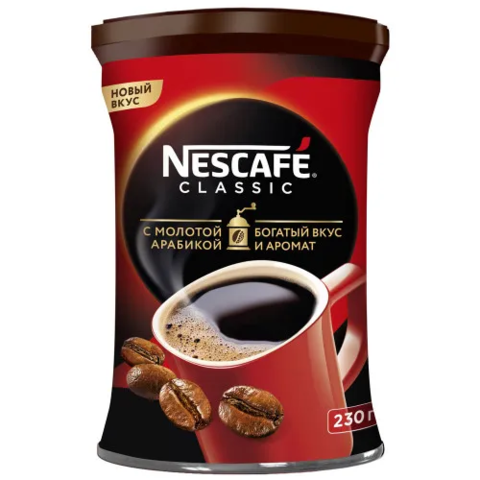 купить Кофе растворимый Nescafe Classic с добавлением молотой арабики, 230 г ж/б (Нескафе)