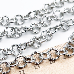 Цепочка, цвет серебро (родий), размер звена 8 мм, цена за отрезок 50 см