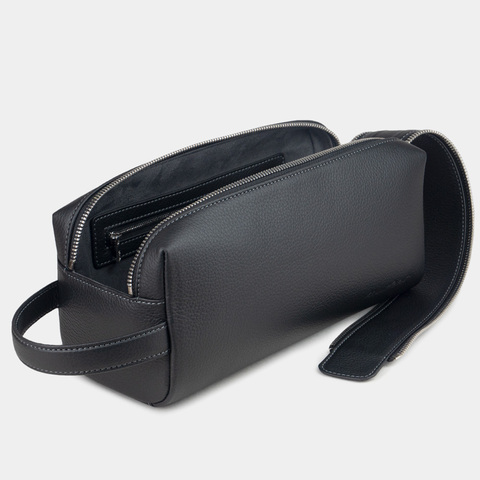 Несессер Voyageur из кожи теленка, черного цвета