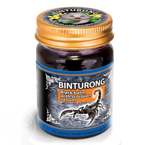 Binturong BLACK BALM WITH SCORPION VENOM, Nina Buda (Бинтуронг ЧЁРНЫЙ БАЛЬЗАМ С ЯДОМ СКОРПИОНА, Нина Буда), 50 мл.