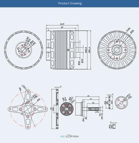 T-Motor AT7224 40CC KV160