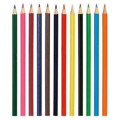 Цветные карандаши деревянные для рисования, 12 шт, MC-Basir, набор детских разноцветных карандашей "Единорог"