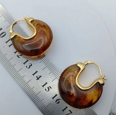 Серьги с подвеской капля с цветной вставкой из акрила в стиле CELINE