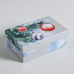 Коробка одиночная, Прямоугольник, «С новым годом», 32.5*20*12.5 см, 1 шт.