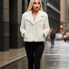 Оптом шуба тедди белый мрамор 42-48