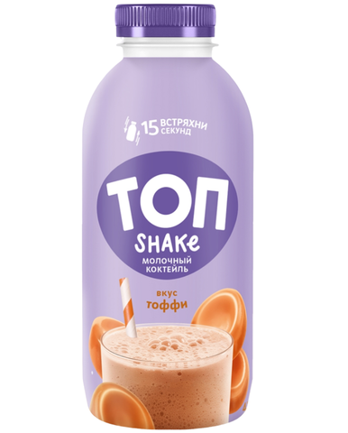 Коктейль молочный ТОП ШЕЙК со вкусом Тоффи 2% 450гр