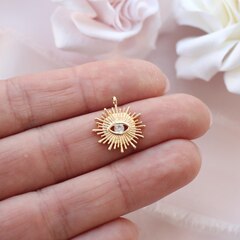 УЦЕНКА!!! Подвеска Глаз (око) с фианитом 17*15 мм, позолота, У050