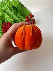 Тыква искусственная бархатная, муляж, 10 см, набор 2 шт.