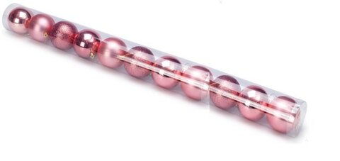 Набор шаров 5см 12шар 1цв, однотонные, глянец/искра, в тубусе РОЗОВОЕ ЗОЛОТО