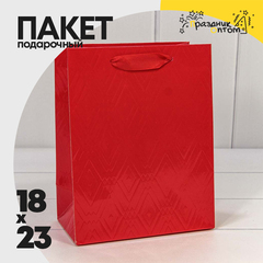 
          Пакет подарочный 18х23х10см Премиум "Элегант" (Красный)
