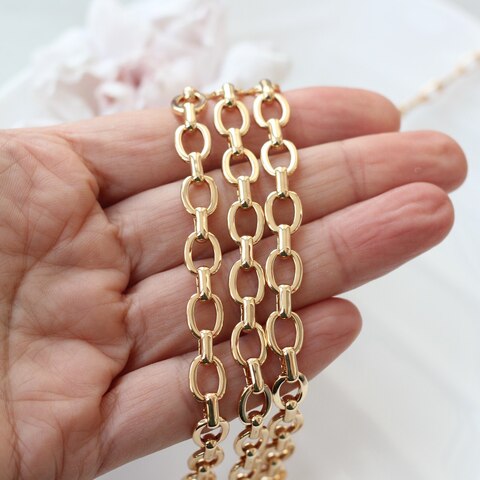 Цепочка 9,5*8 мм, позолота, 50 см, А215