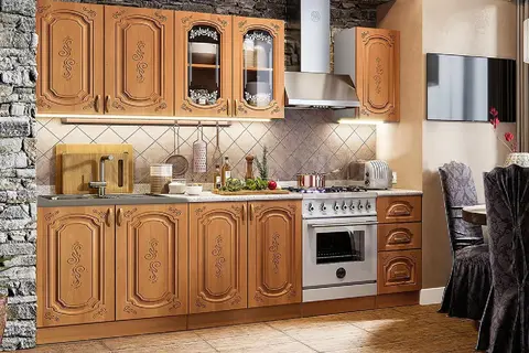 Кухня Лиза-2 2,0м (490) (Ольха матовая, Белый (Антарес))