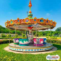 Карусель чашечки «Цветное настроение» 6 чашек, 12 мест, 6×6×5 м