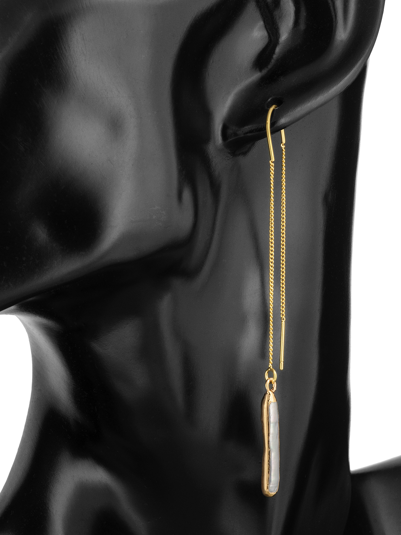 Длинные серьги висячие с барочным жемчугом