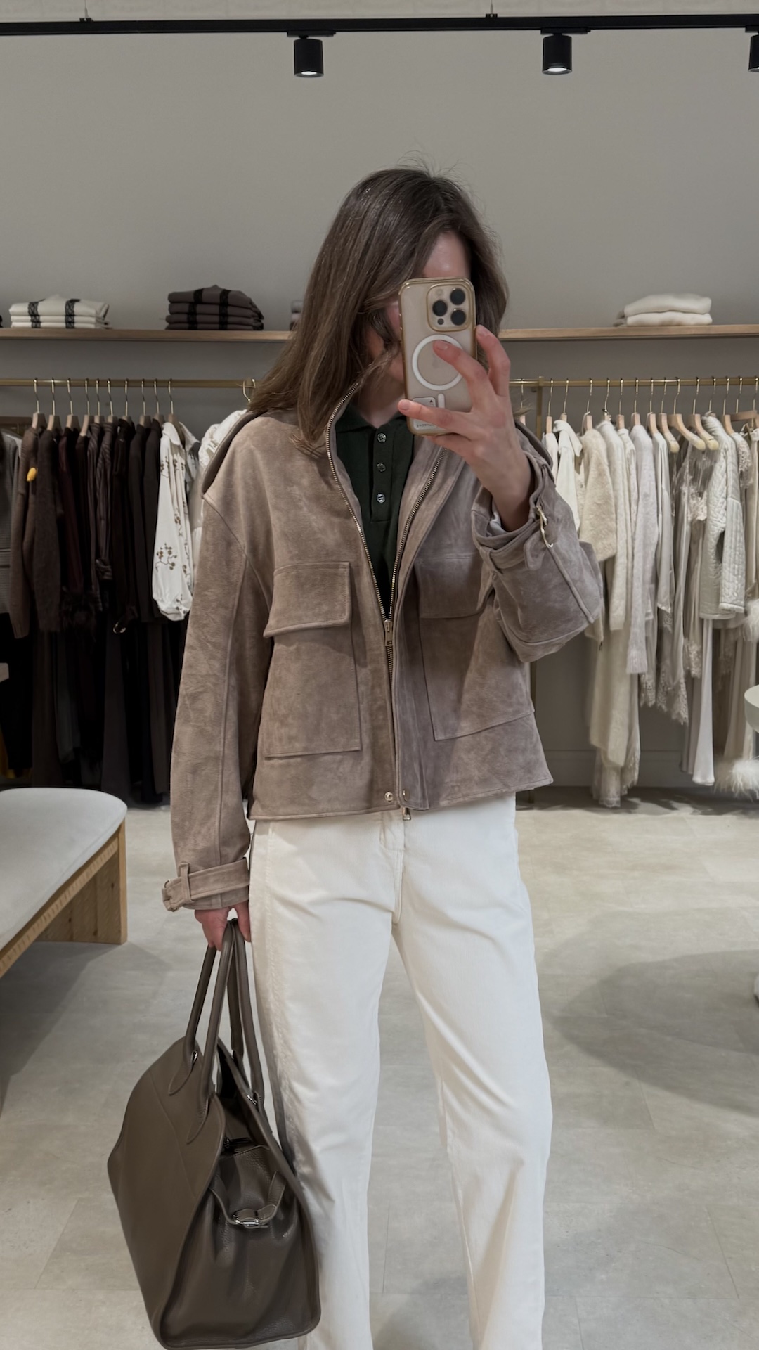 Куртка из натуральной замши и воротником стойкой ПРЕМИУМ КАЧЕСТВА