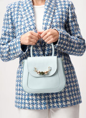 Кожаная сумка Deboro 30739 голубой айсберг