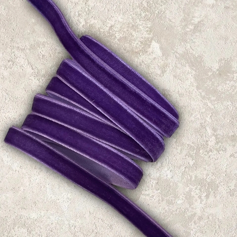 Лента бархатная 1 см  темно-фиолетовый №89 (1метр)