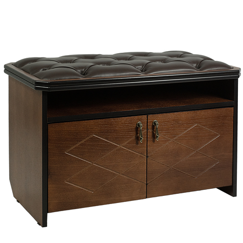 Банкетка Мебелик Патриция 2 орех, к, з Ева 1, каретная стяжка Л