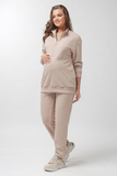Спортивный костюм для беременных и кормящих 15825 серый беж