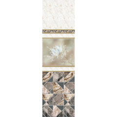 Панель ПВХ фотопечать Нигелла бежевая узор 2700х250мм