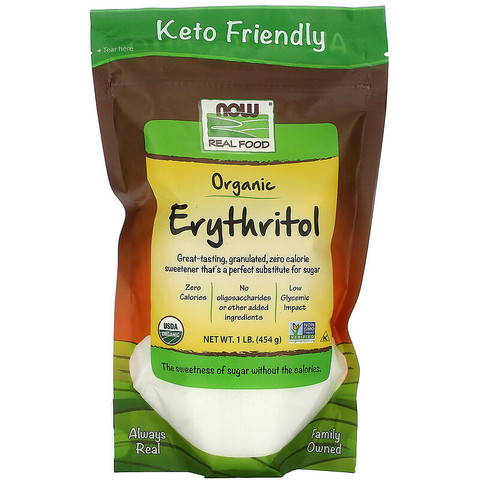 Now Foods, Real Food, органический эритритол, 454 г (1 фунт)