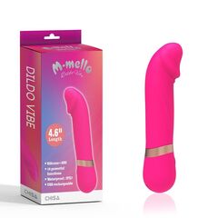 Розовый мини-вибратор с загнутой головкой Dildo Vibe - 11,7 см. - 