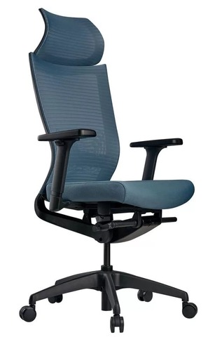 Кресло эргономичное SCHAIRS ZENITH ZEN2-М01B каркас черный/ IR19LB сетка/ IT01LB ткань голубая