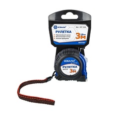 Рулетка КОБАЛЬТ Вектор  3м x 16мм обрезиненный корпус (мех.стопор, белое матов. покрытие,  (247-224)