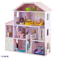 Домик для Барби "Фантазия" (гараж, лифт, лестница, мебель)