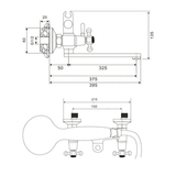 Смеситель для ванны WesnaArt RASSVET RAS02-320, хром