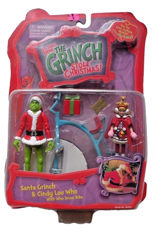 Гринч - Похититель Рождества набор фигурок Санта Гринч и Синди Лу на Драм-Байке