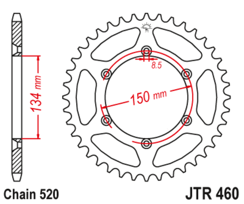 Звезда ведомая для мотоцикла JTR460.50