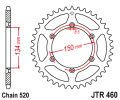 Звезда мотоциклетная JT JTR460.50
