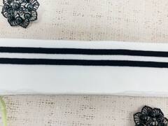 Подвязы трикотажные, ш. 6 см, L 140 см, белый с чёрным