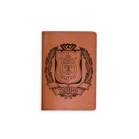 Обложка на паспорт "Герб ХМАО-Югры", рыжая