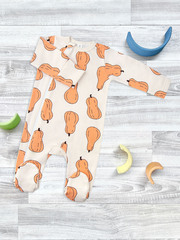 Утеплённый комбинезон с закрытой ножкой Mjölk Sleep and Play Тыквы