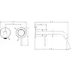 Gessi 54086#708 Gessi 316 Встраиваемый смеситель с изливом 200-170мм (внешние части), цвет: brushed copper pvd