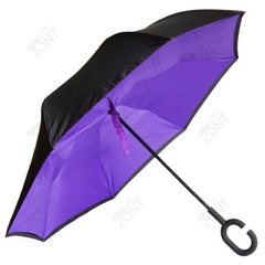 Обратный зонт фиолетовый механический