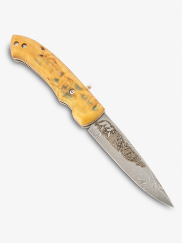Нож «Таганайский» (Дамасская сталь,  стабилизированный орех)