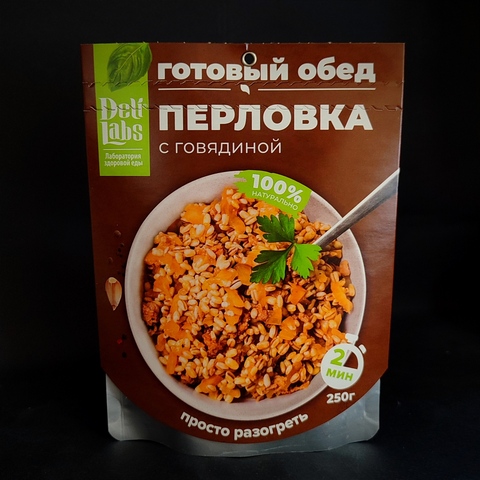 Перловка с говядиной, 250г тм Deli Labs