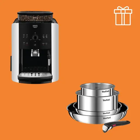 Автоматическая кофемашина KRUPS EA811810 + Набор посуды Ingenio Cook Eat 10 предметов L881SA04