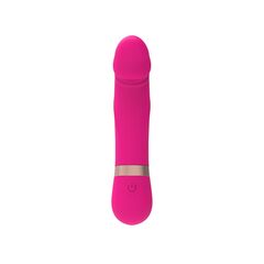 Розовый мини-вибратор с загнутой головкой Dildo Vibe - 11,7 см. - 