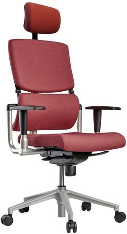 Кресло эргономичное SCHAIRS MENCHES MЕN-101S каркас / база silver, ткань ID60WN красная