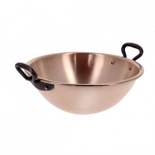 Миска коническая для взбивания d32см, h15cm, медь, ручки чугун 6581.32