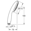 Grohe 27852003 Ручной душ Tempesta 110, 1 режим струи, 16.6 л/мин, хром
