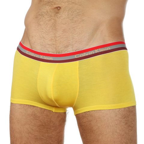 Мужские трусы хипсы желтые c трехцветной резинкой Calvin Klein Modal RGB Hip Boxer